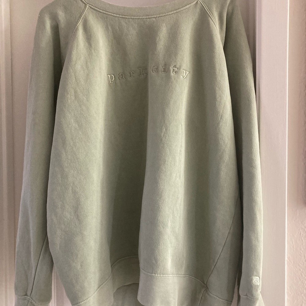 Outfitter Trading Co. Sweatshirt Women’s Large Park City Green Hi-low - Picture 2 of 5